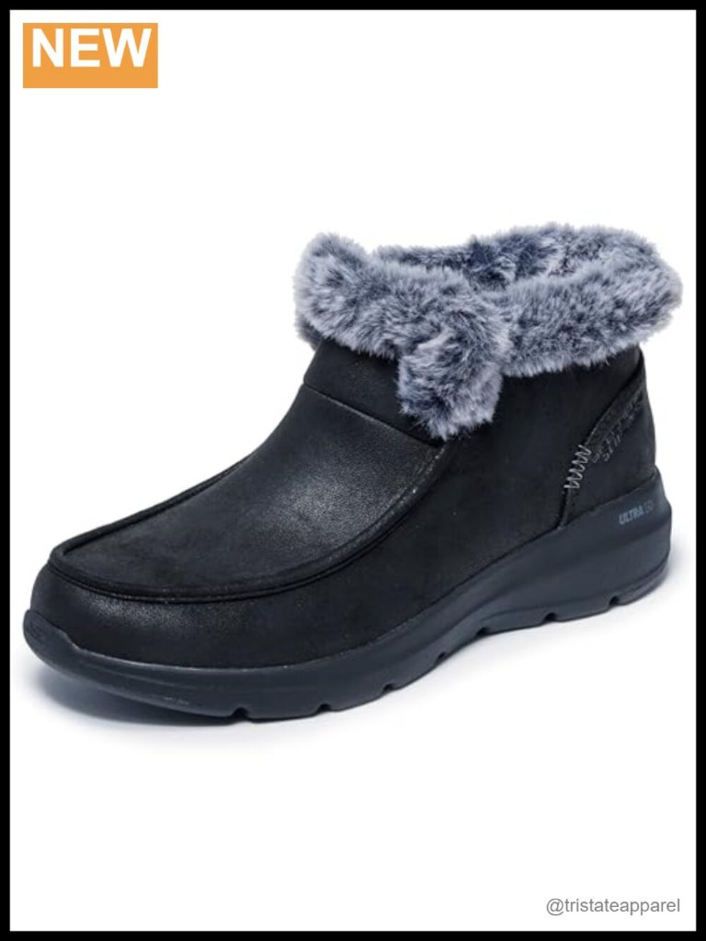 Faux Fur Faux Leather Moc Toe Chukka Boot Slip-On Hands Free Winter